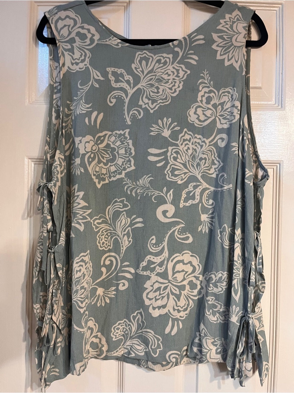 torrid Light Blue and White Cold-Shoulder Floral Blouse